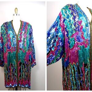 Neiman Marcus Vibrant Sequin Cover-Up